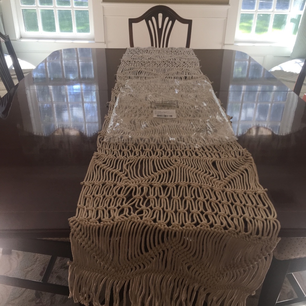 Macrame Table Runner by Anthropologie 16x90 (New)